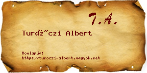 Turóczi Albert névjegykártya