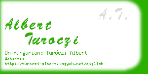 albert turoczi business card